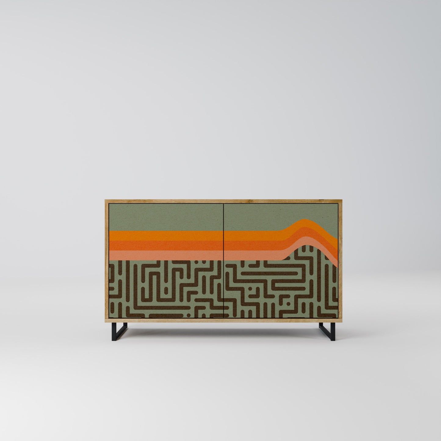 Credenza a 2 ante SIMPLE SOLUTIONS in effetto rovere
