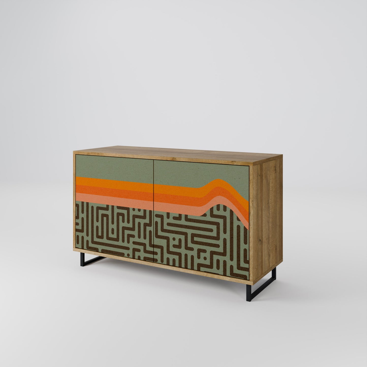 Credenza a 2 ante SIMPLE SOLUTIONS in effetto rovere