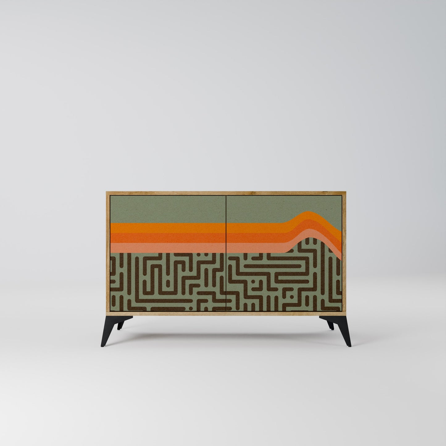 Credenza a 2 ante SIMPLE SOLUTIONS in effetto rovere