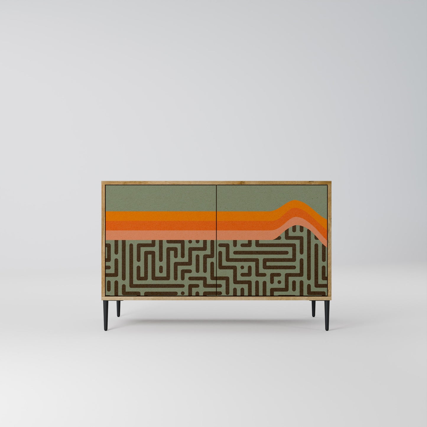 Credenza a 2 ante SIMPLE SOLUTIONS in effetto rovere