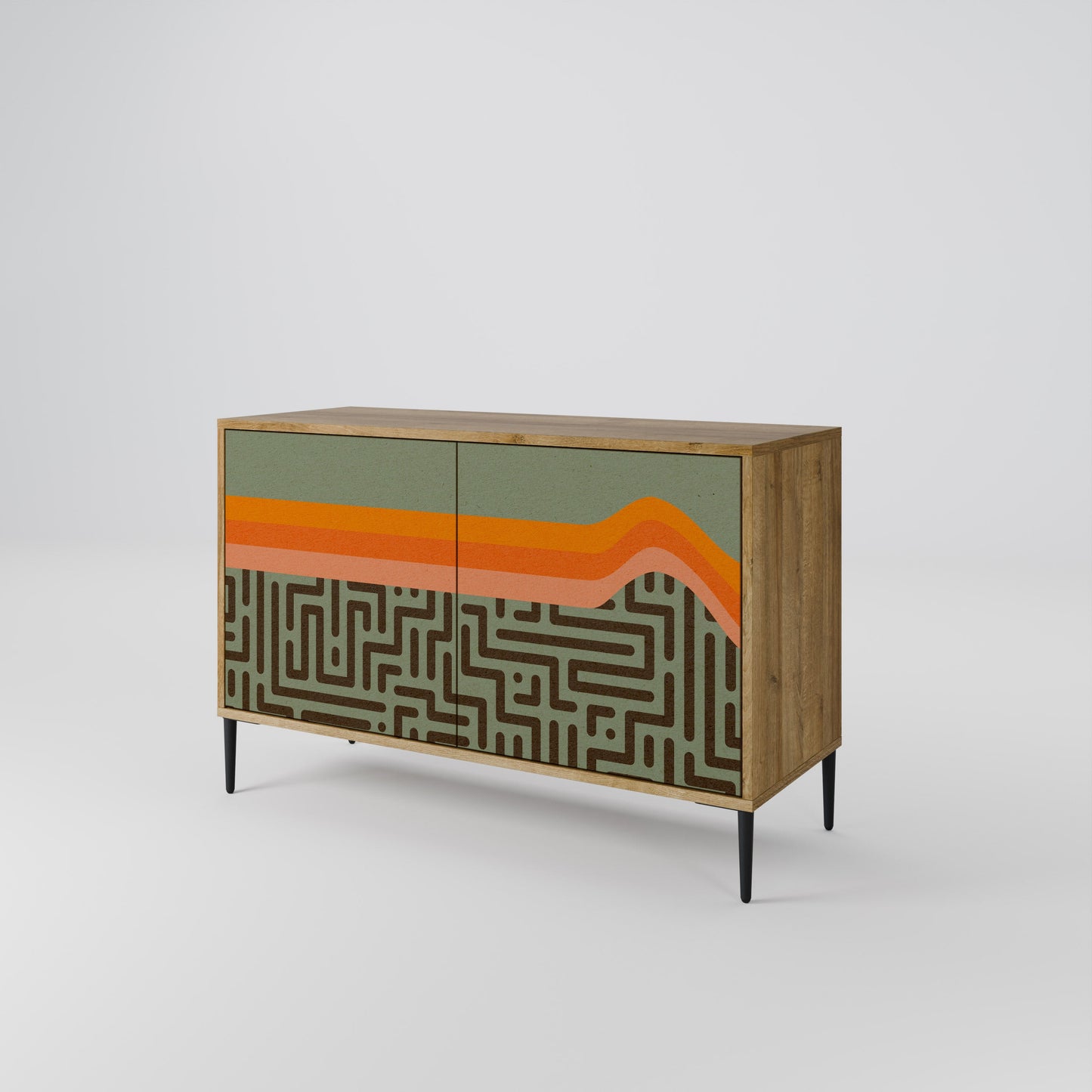 Credenza a 2 ante SIMPLE SOLUTIONS in effetto rovere