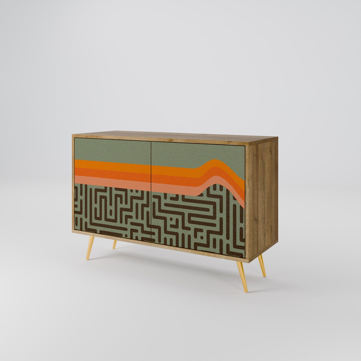 Credenza a 2 ante SIMPLE SOLUTIONS in effetto rovere