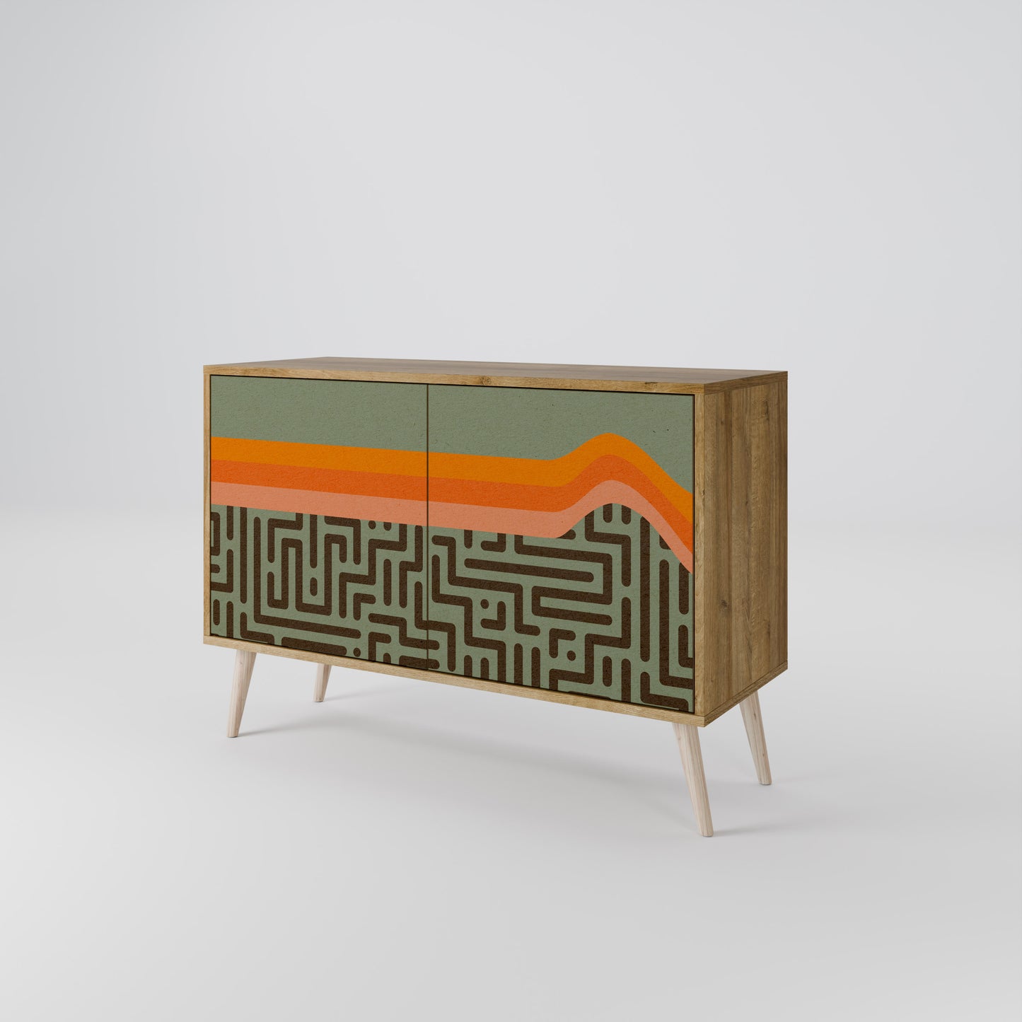Credenza a 2 ante SIMPLE SOLUTIONS in effetto rovere