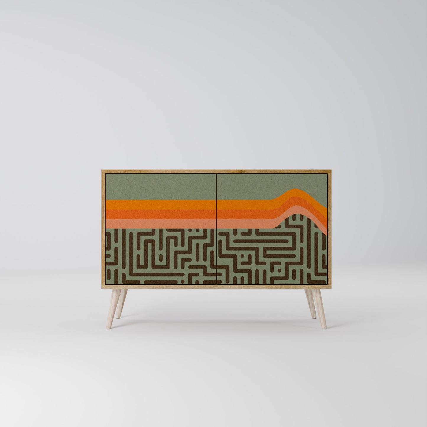Credenza a 2 ante SIMPLE SOLUTIONS in effetto rovere