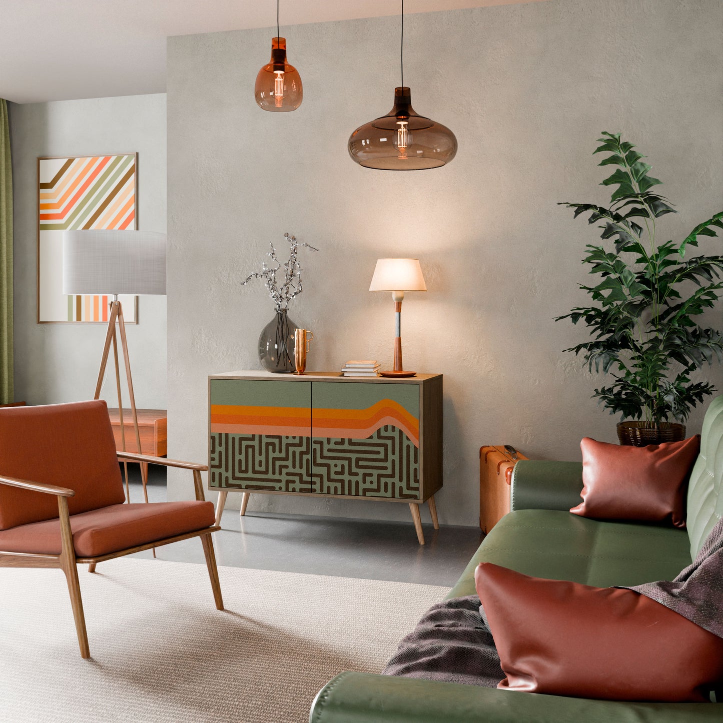 Credenza a 2 ante SIMPLE SOLUTIONS in effetto rovere