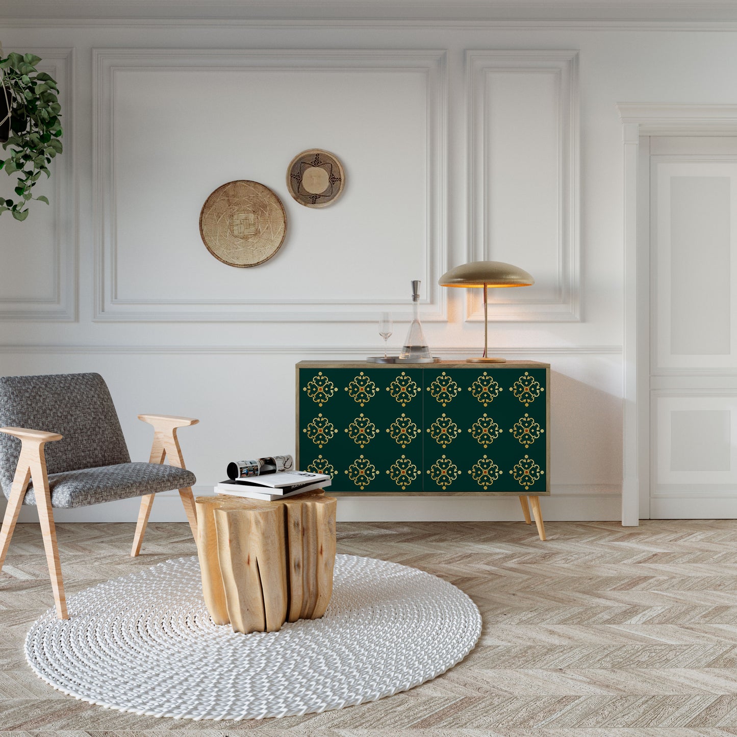 Credenza a 2 ante ROYAL MEDALLION in effetto rovere
