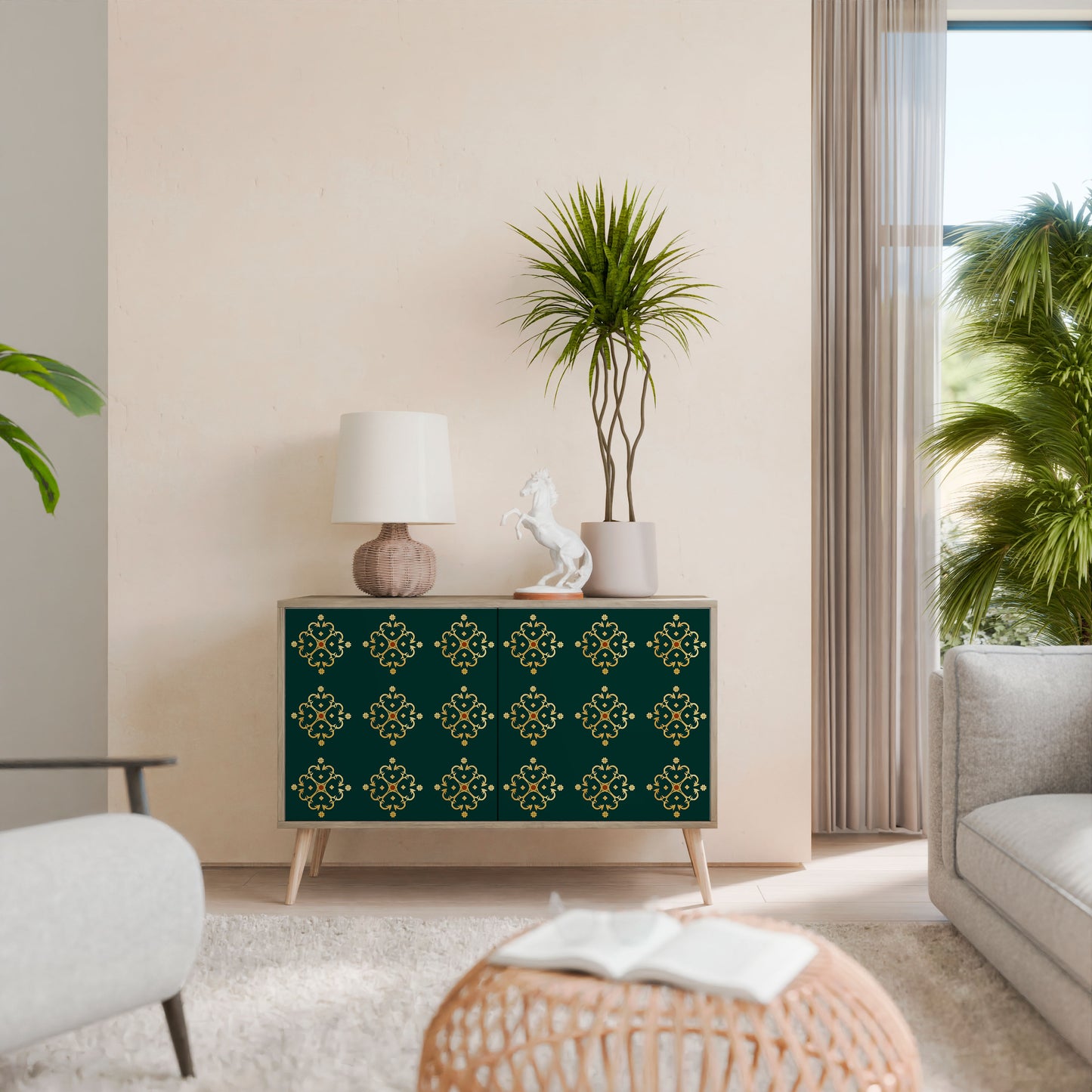 Credenza a 2 ante ROYAL MEDALLION in effetto rovere