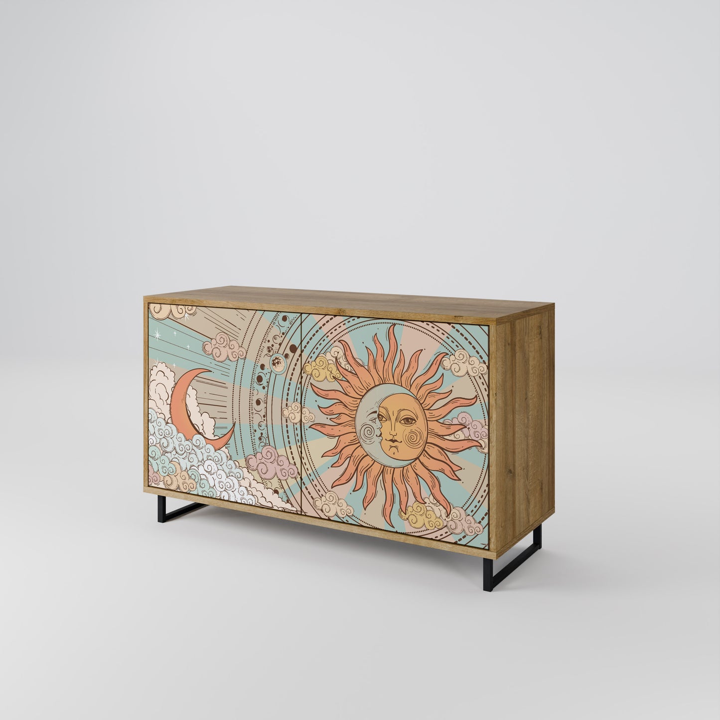 Credenza MYSTICAL STRUCTURE a 2 ante effetto rovere