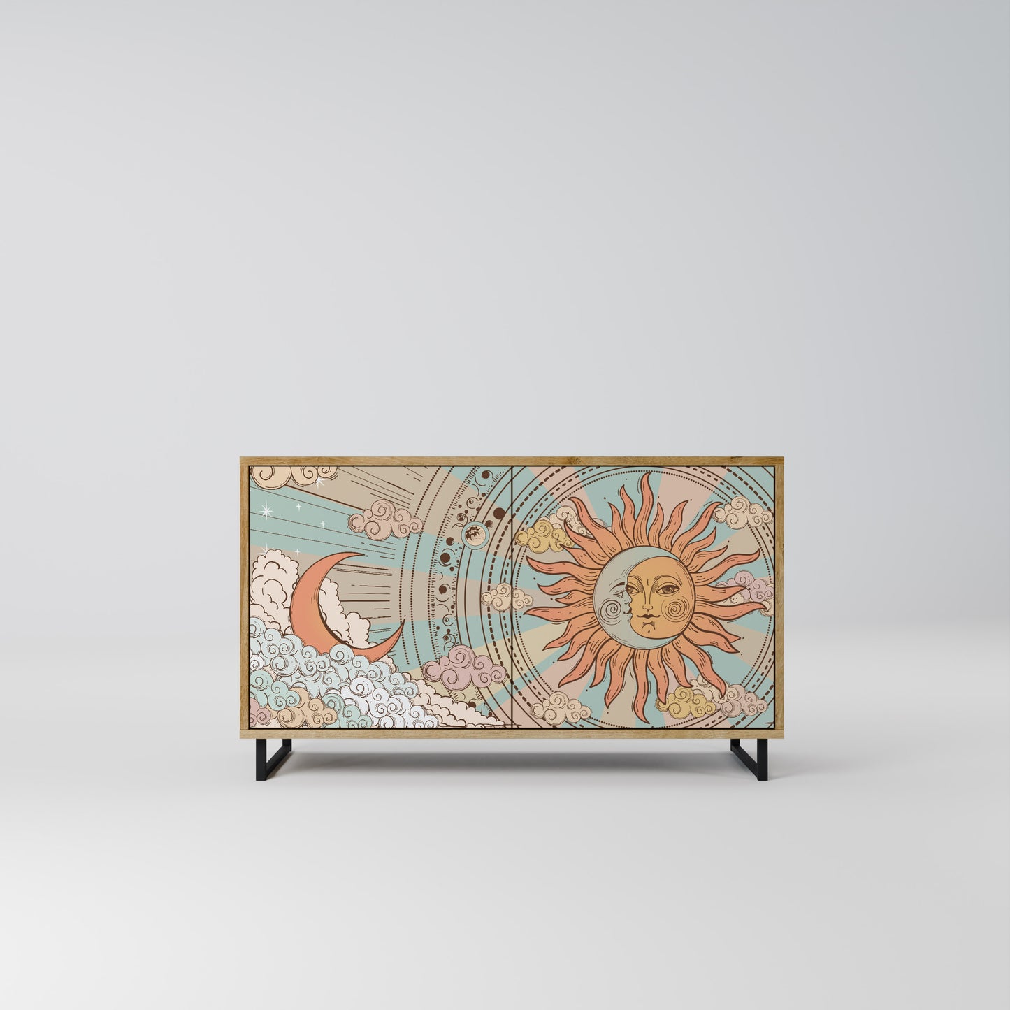Credenza MYSTICAL STRUCTURE a 2 ante effetto rovere