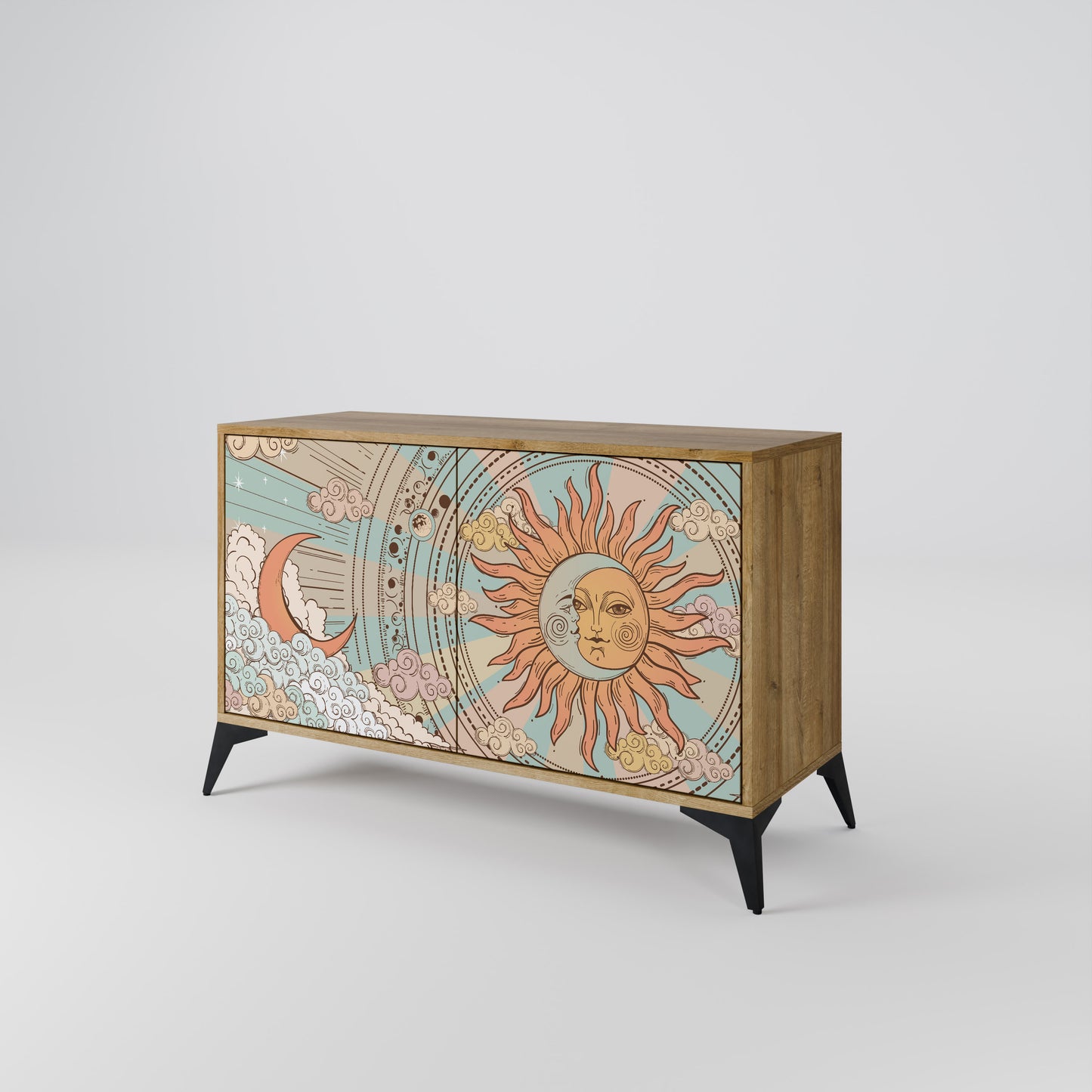 Credenza MYSTICAL STRUCTURE a 2 ante effetto rovere