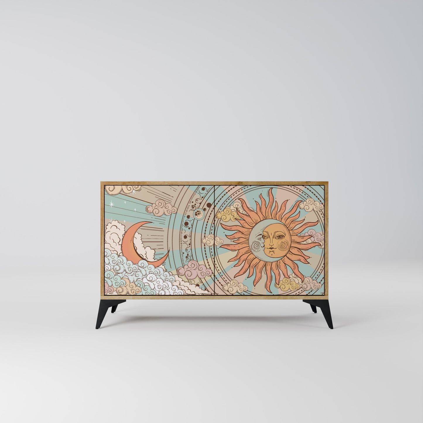 Credenza MYSTICAL STRUCTURE a 2 ante effetto rovere