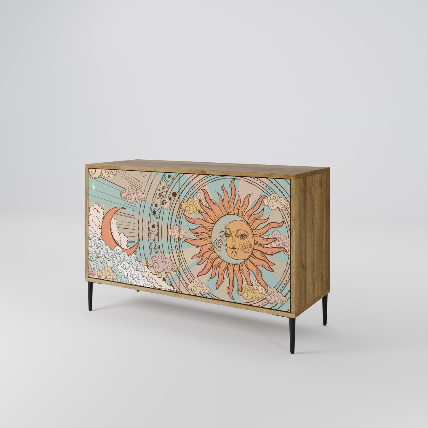 Credenza MYSTICAL STRUCTURE a 2 ante effetto rovere