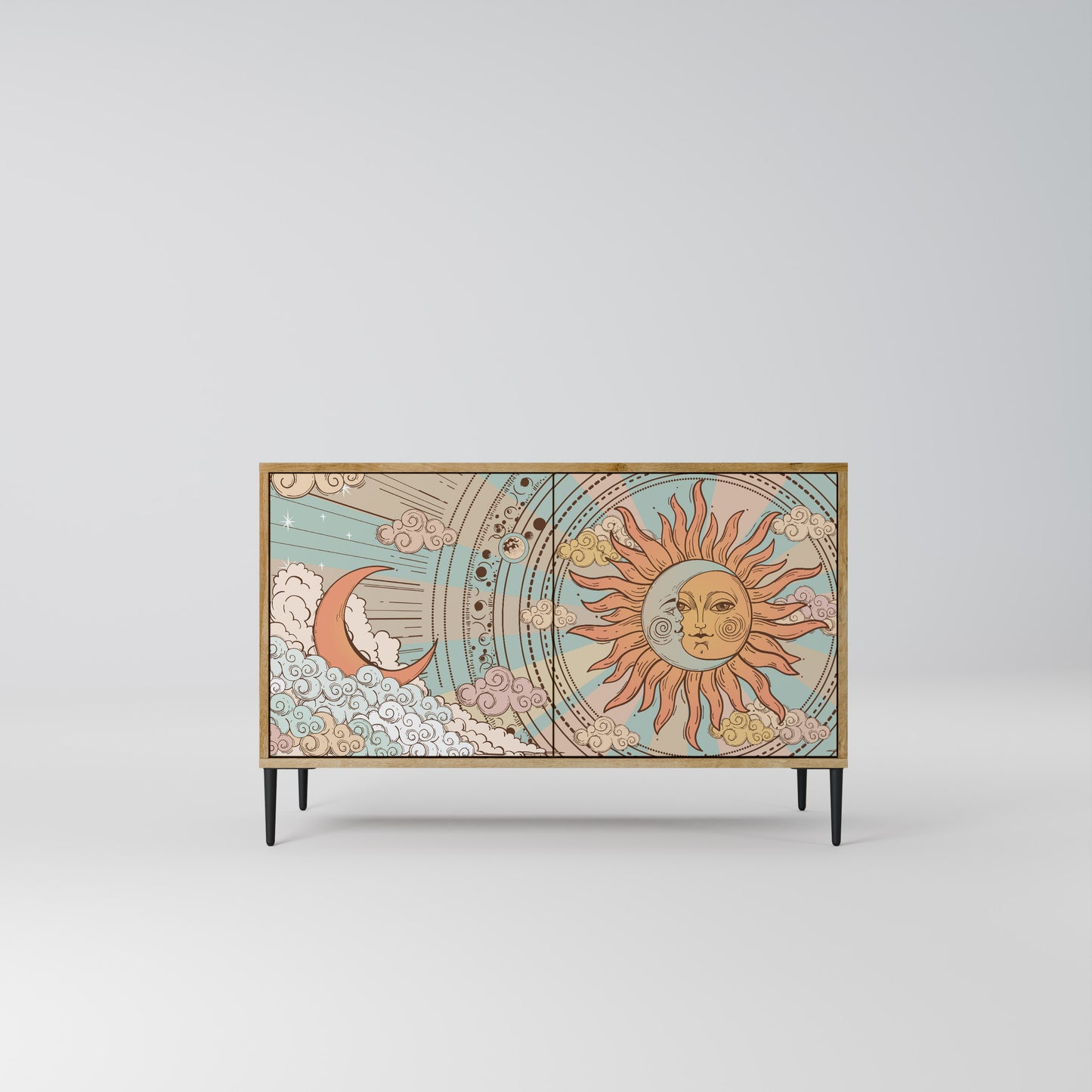 Credenza MYSTICAL STRUCTURE a 2 ante effetto rovere