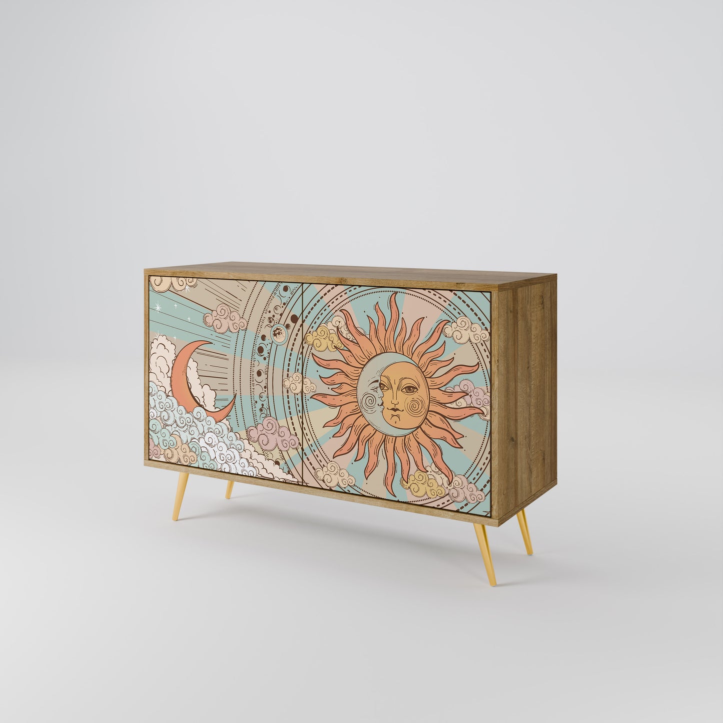 Credenza MYSTICAL STRUCTURE a 2 ante effetto rovere