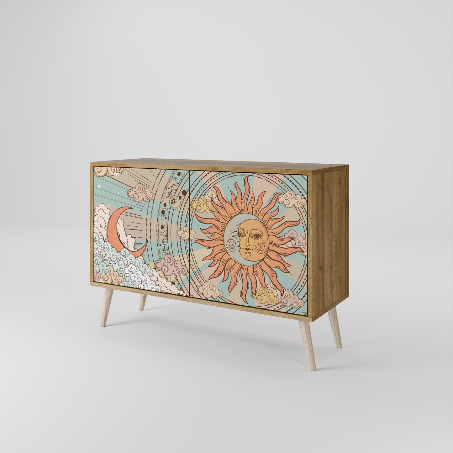 Credenza MYSTICAL STRUCTURE a 2 ante effetto rovere