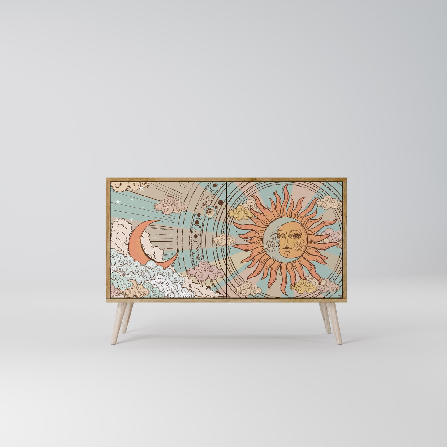 Credenza MYSTICAL STRUCTURE a 2 ante effetto rovere
