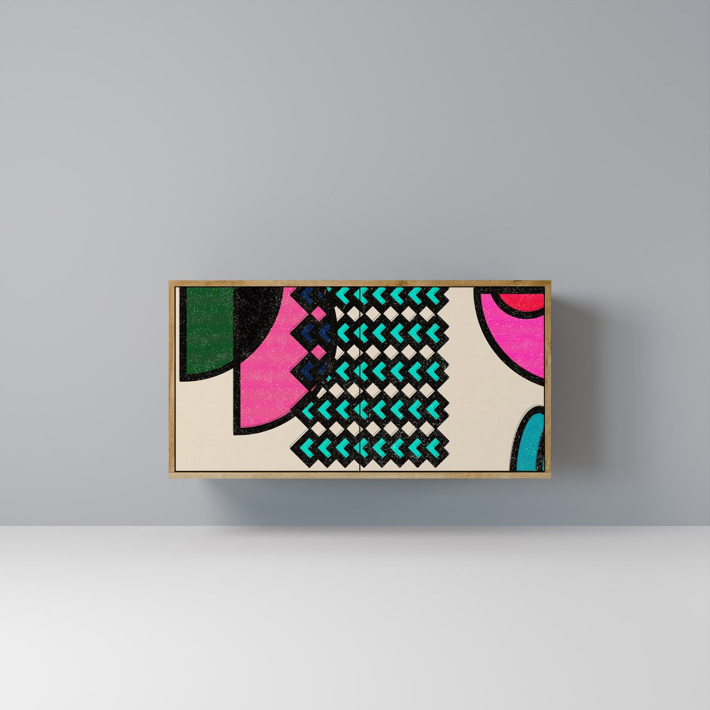 Credenza GEOMETRIC RHAPSODY a 2 ante in effetto rovere