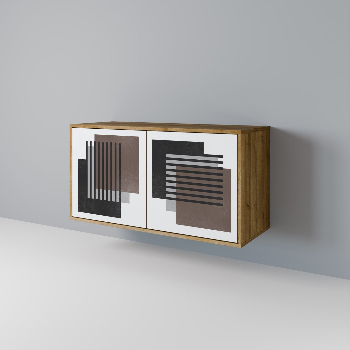 Credenza a 2 ante SHADOW SYNCHRONY in effetto rovere