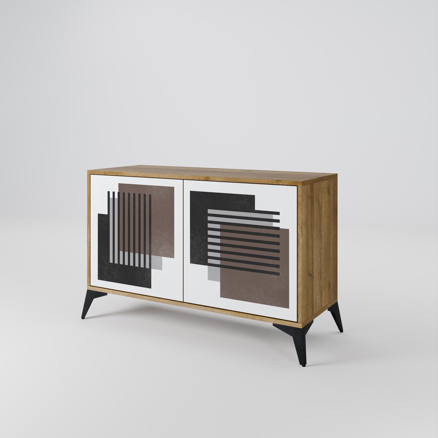 Credenza a 2 ante SHADOW SYNCHRONY in effetto rovere