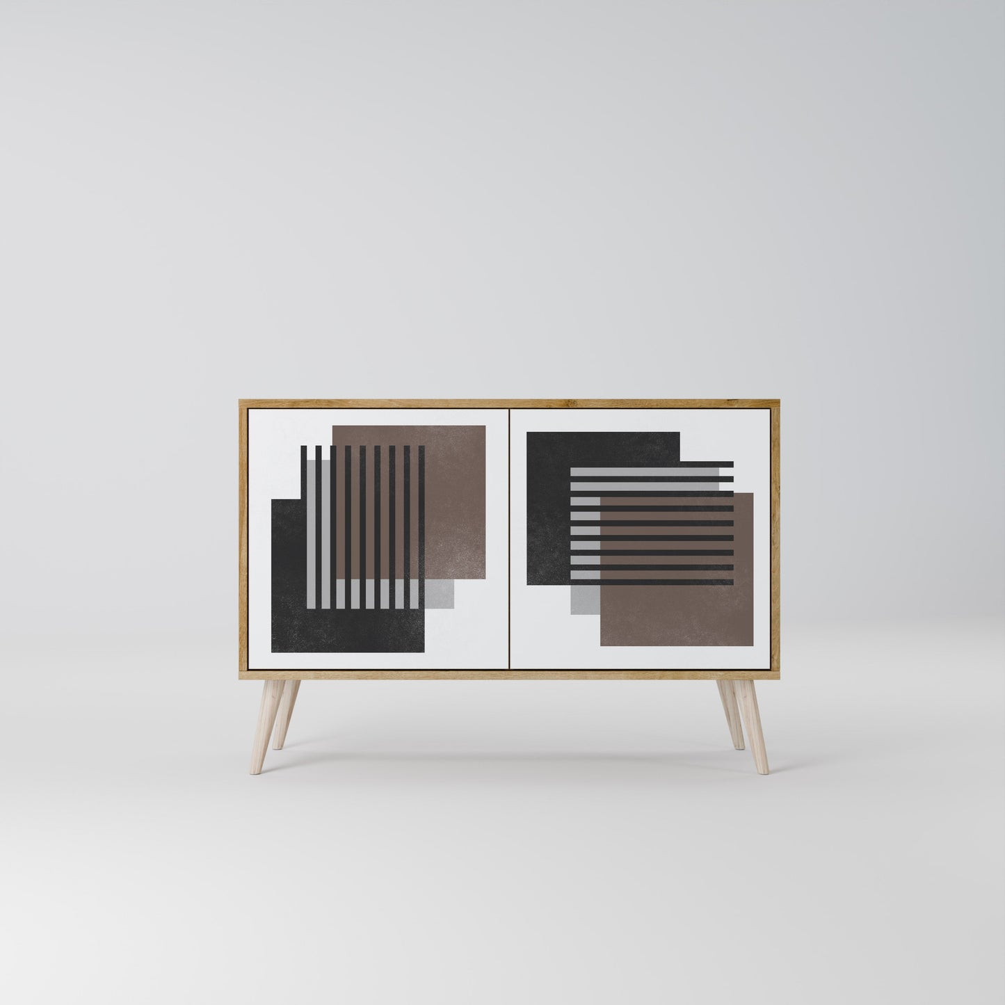 Credenza a 2 ante SHADOW SYNCHRONY in effetto rovere