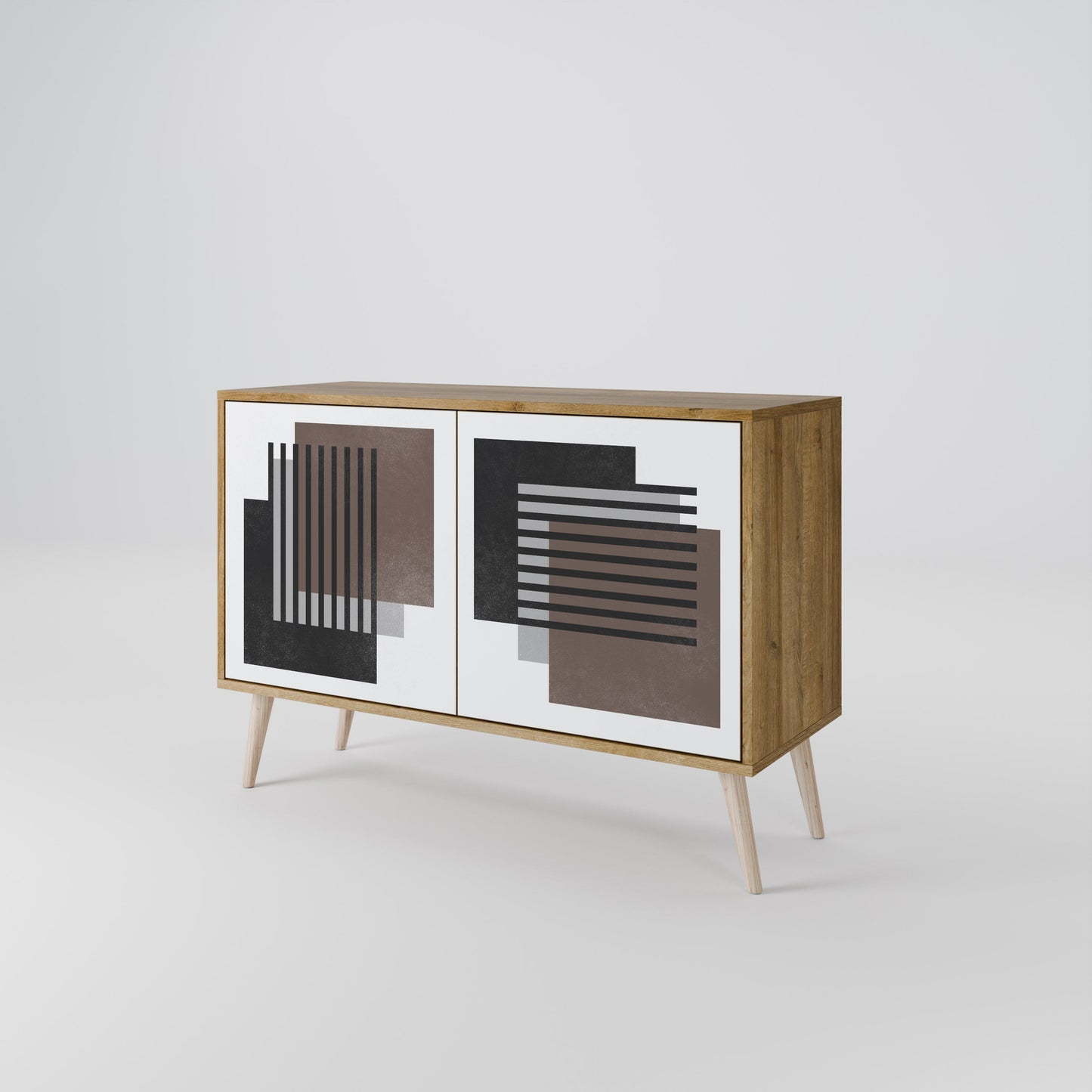 Credenza a 2 ante SHADOW SYNCHRONY in effetto rovere