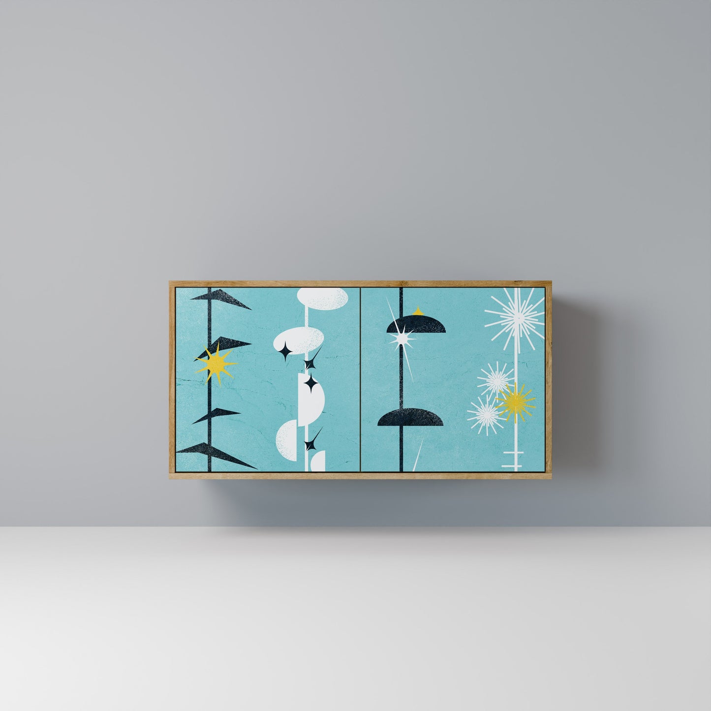 Credenza a 2 ante effetto rovere PATHS TO HAPPINESS