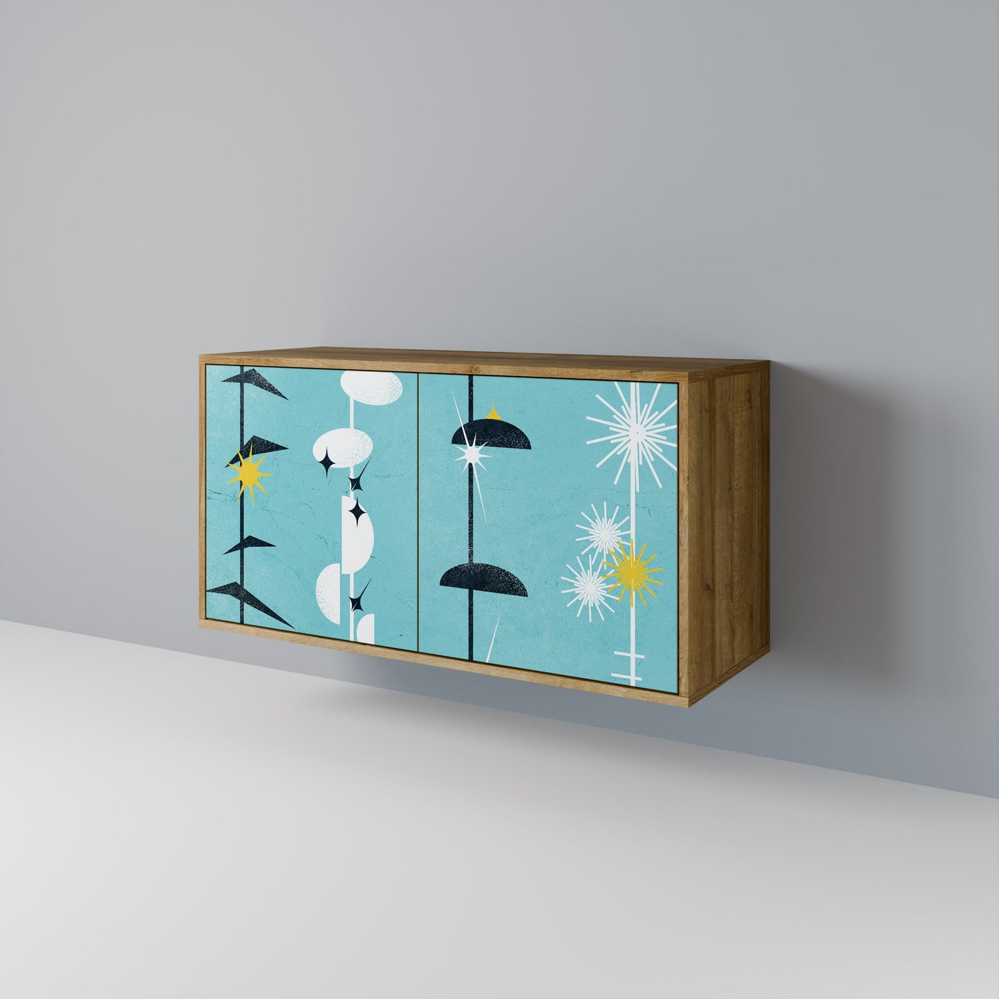 Credenza a 2 ante effetto rovere PATHS TO HAPPINESS