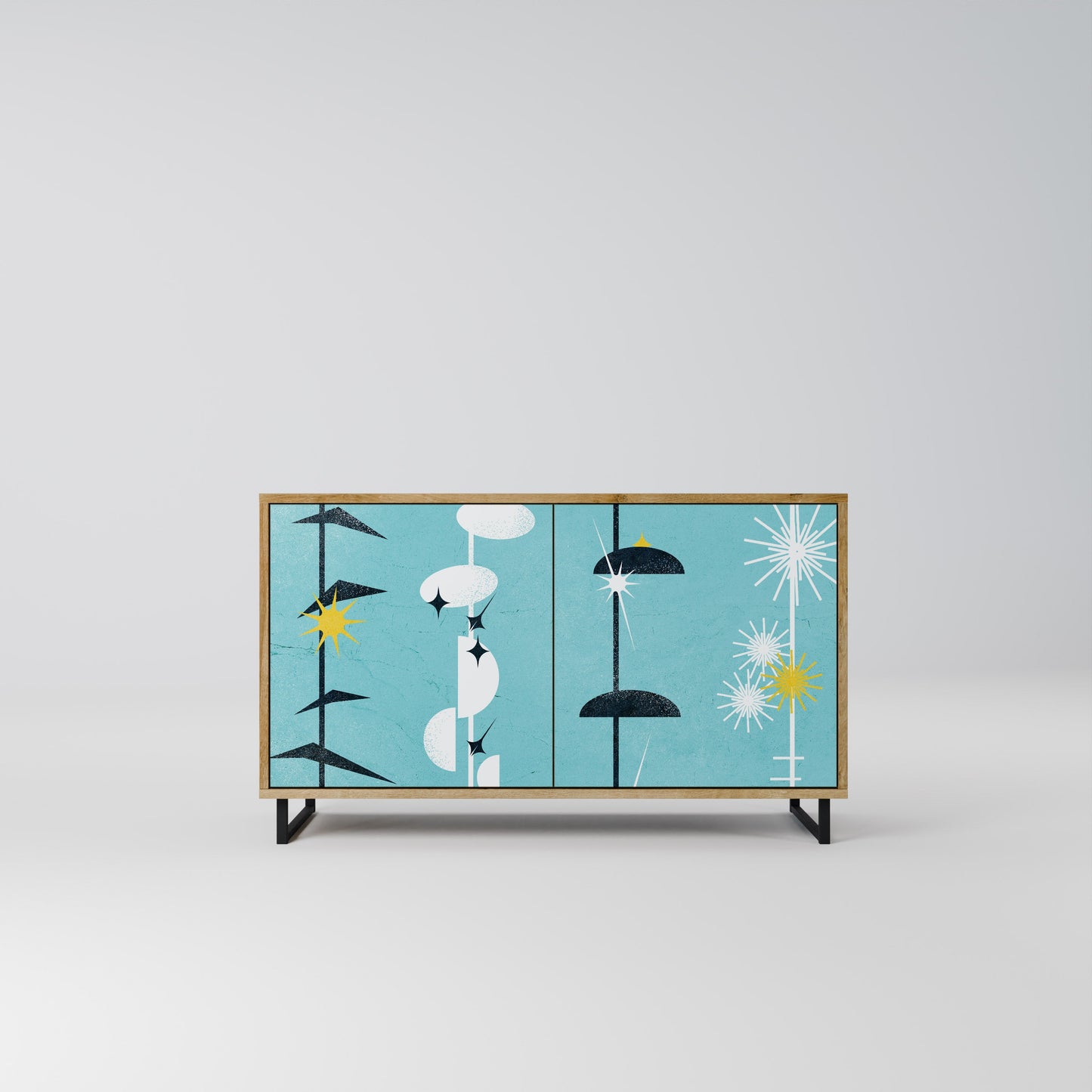 Credenza a 2 ante effetto rovere PATHS TO HAPPINESS