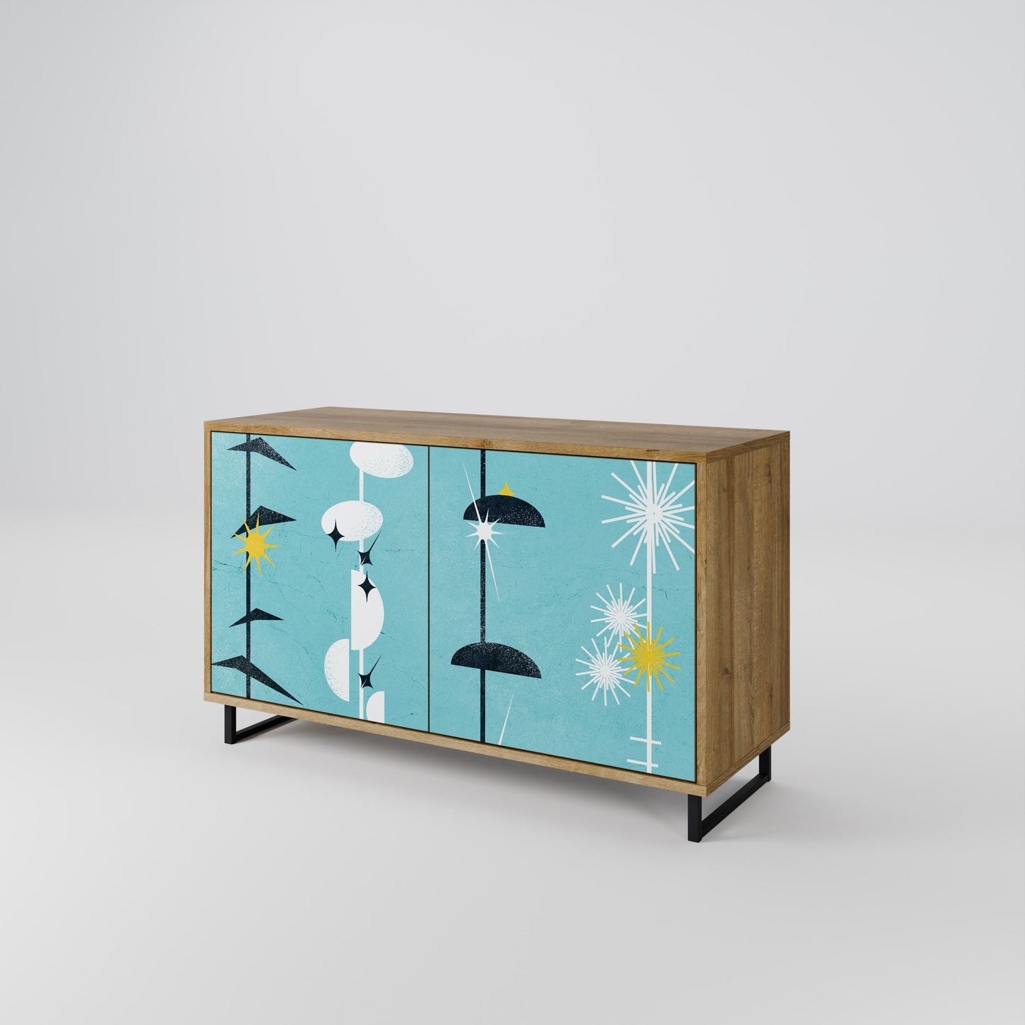 Credenza a 2 ante effetto rovere PATHS TO HAPPINESS