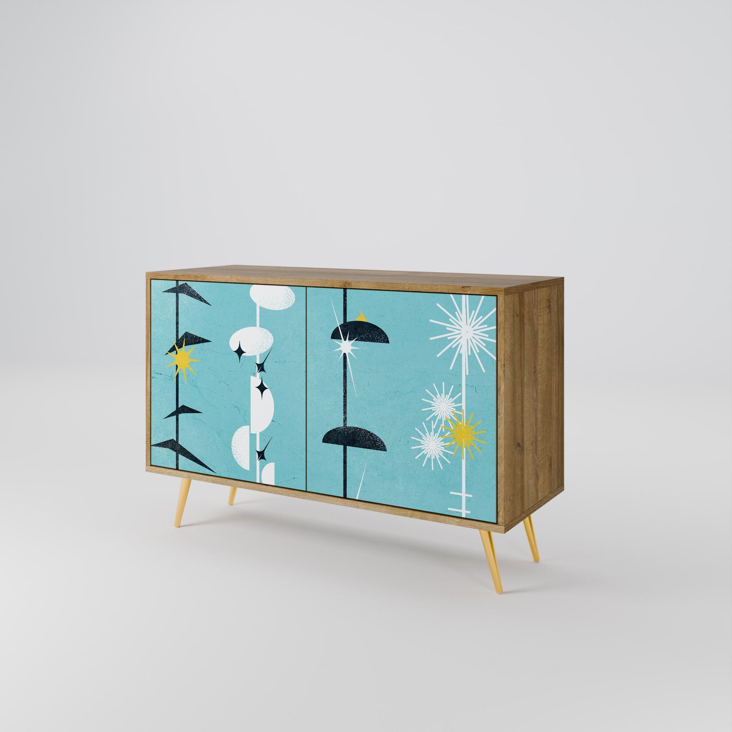 Credenza a 2 ante effetto rovere PATHS TO HAPPINESS