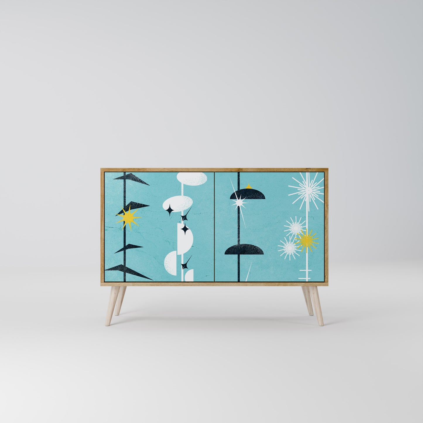 Credenza a 2 ante effetto rovere PATHS TO HAPPINESS