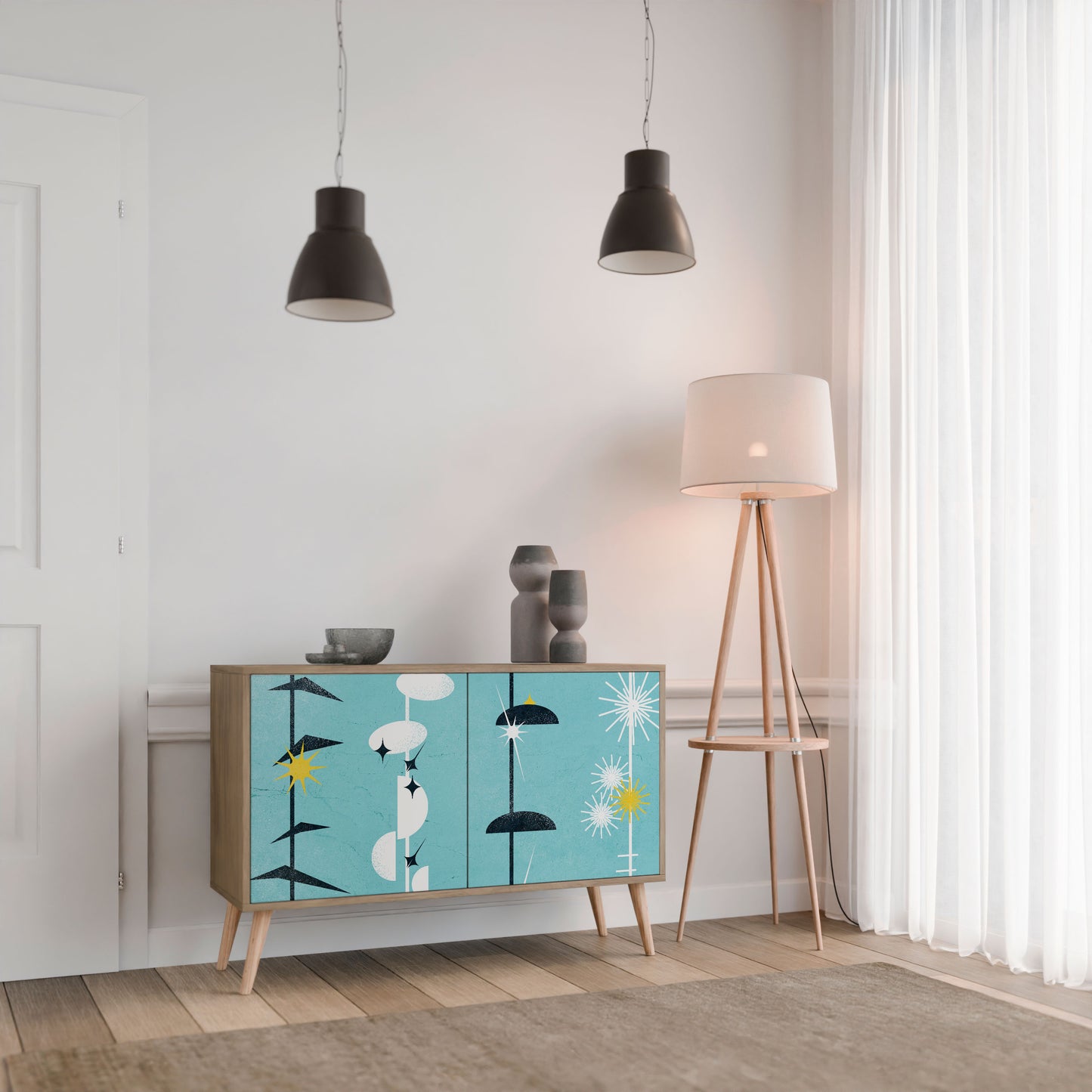 Credenza a 2 ante effetto rovere PATHS TO HAPPINESS
