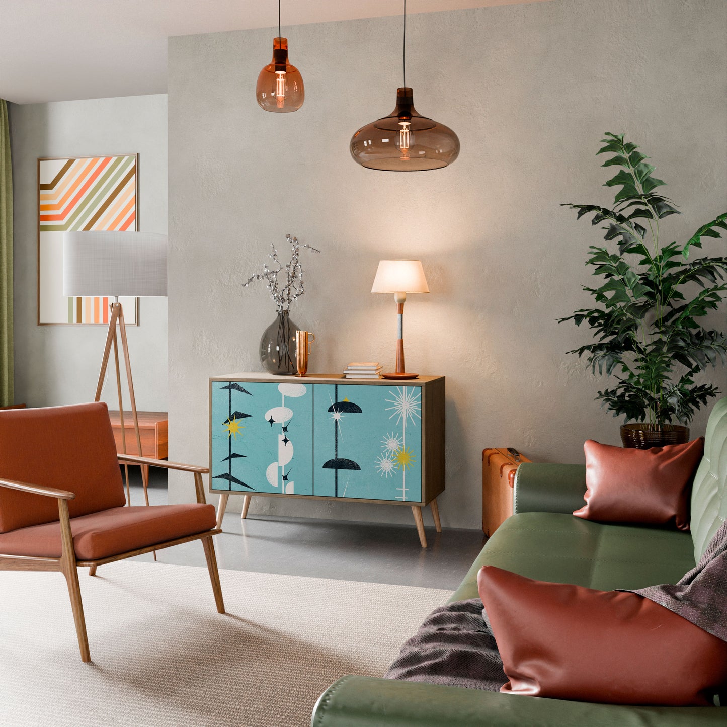 Credenza a 2 ante effetto rovere PATHS TO HAPPINESS