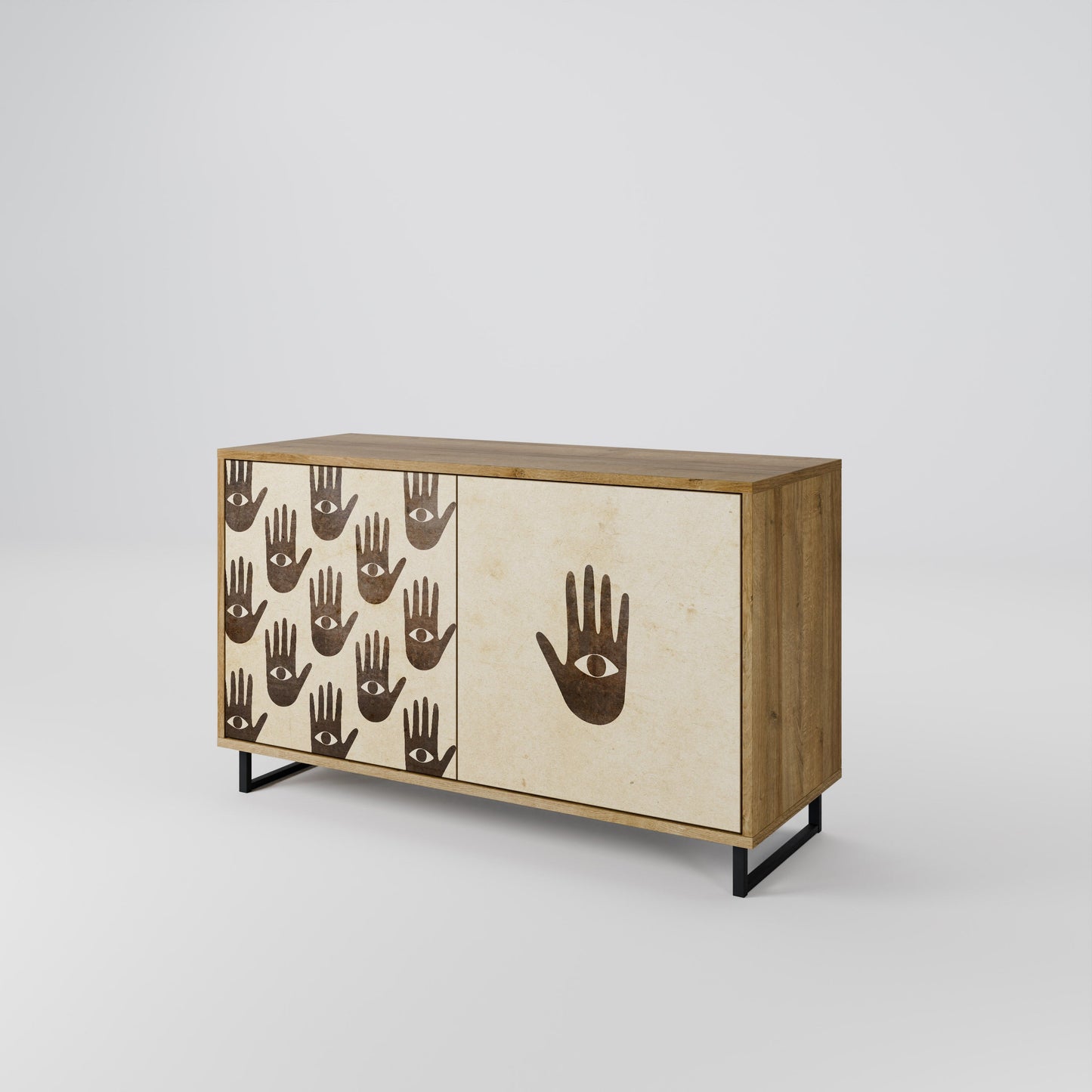 VEDI ALTRO Credenza a 2 ante effetto rovere