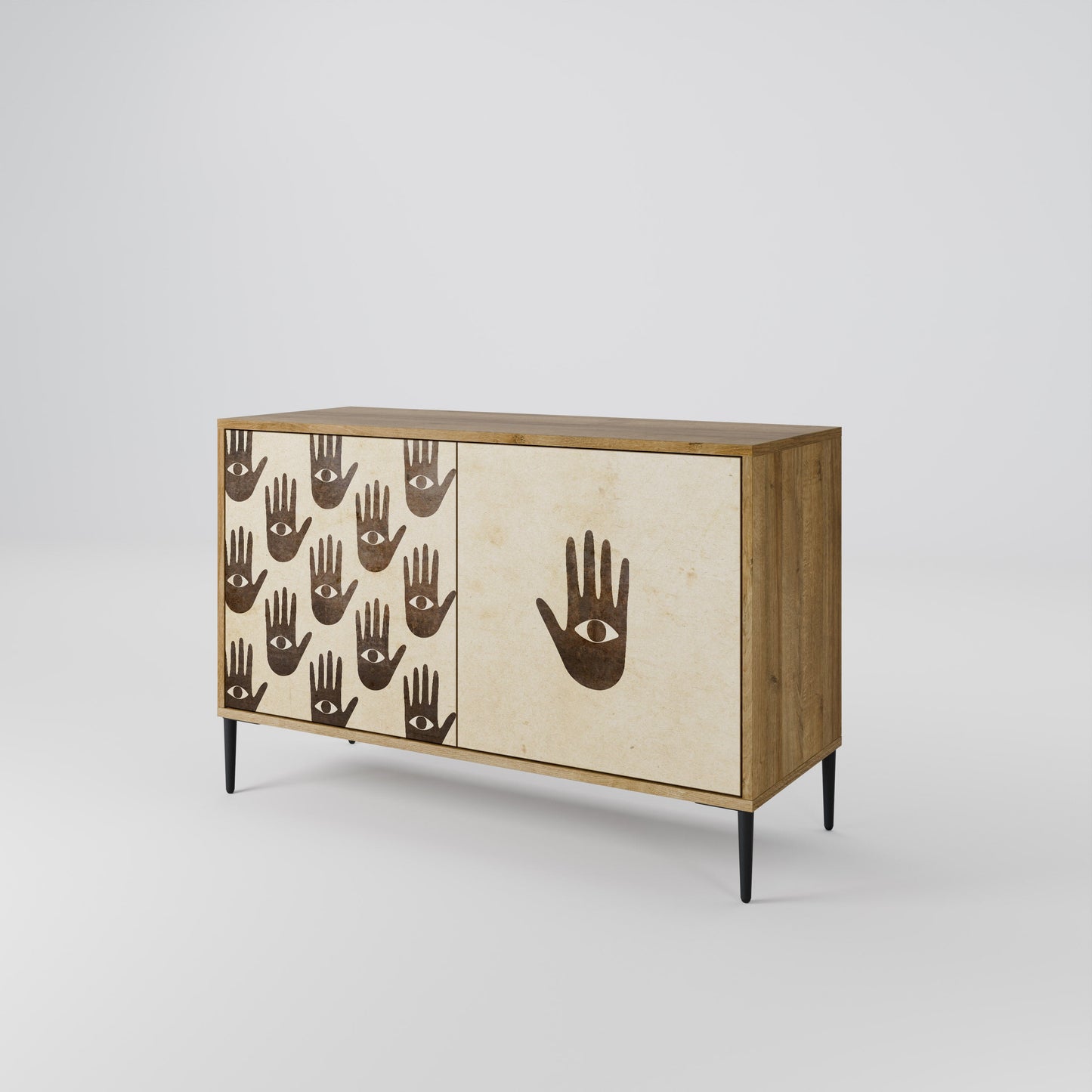VEDI ALTRO Credenza a 2 ante effetto rovere