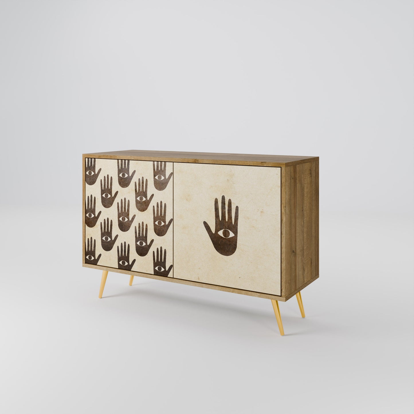 VEDI ALTRO Credenza a 2 ante effetto rovere