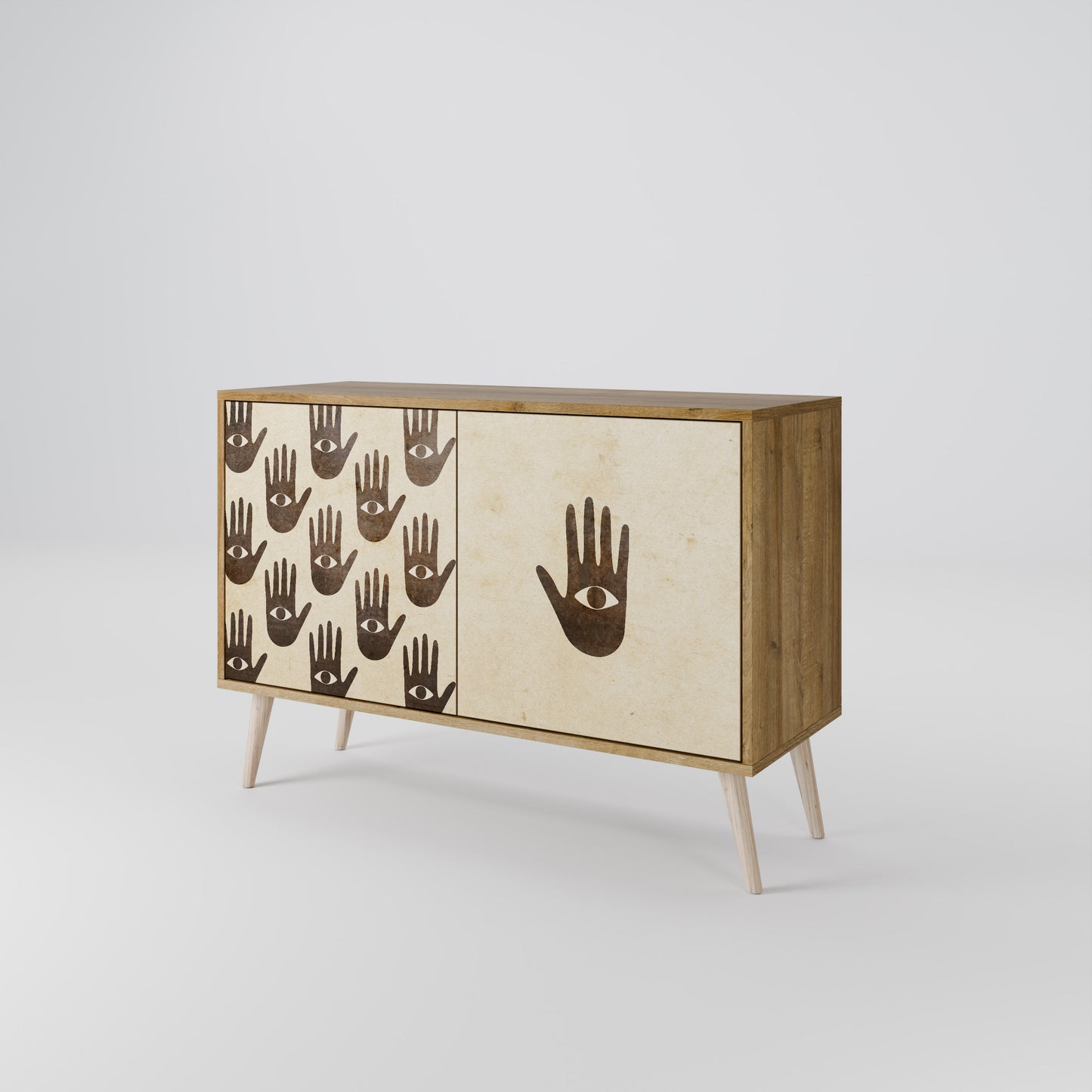 VEDI ALTRO Credenza a 2 ante effetto rovere