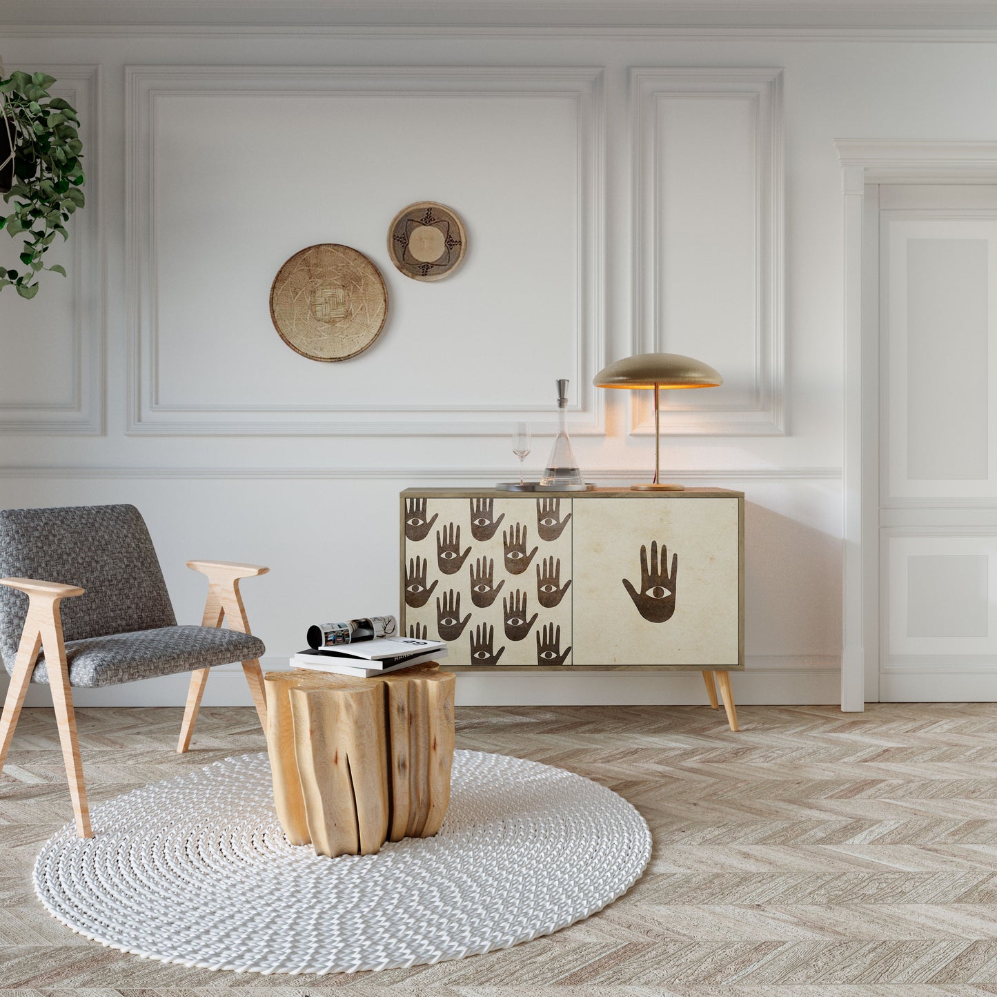 VEDI ALTRO Credenza a 2 ante effetto rovere