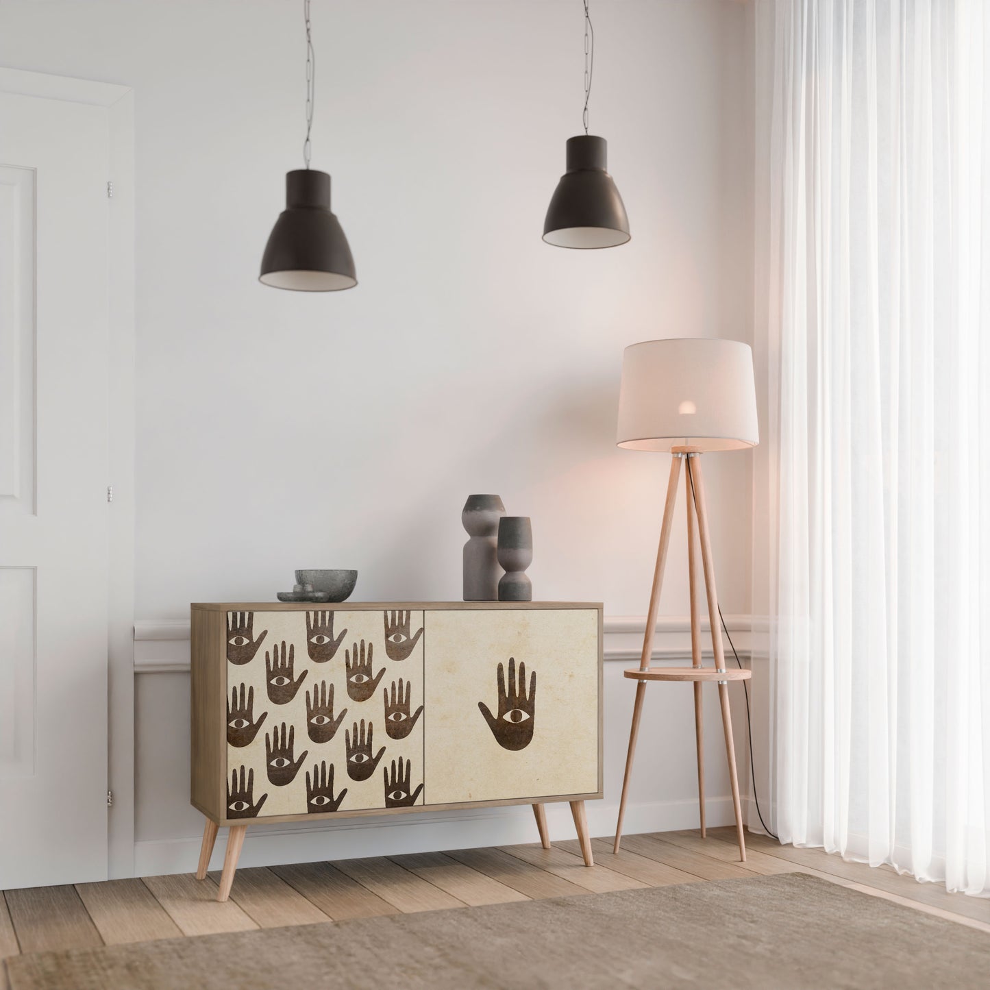 VEDI ALTRO Credenza a 2 ante effetto rovere
