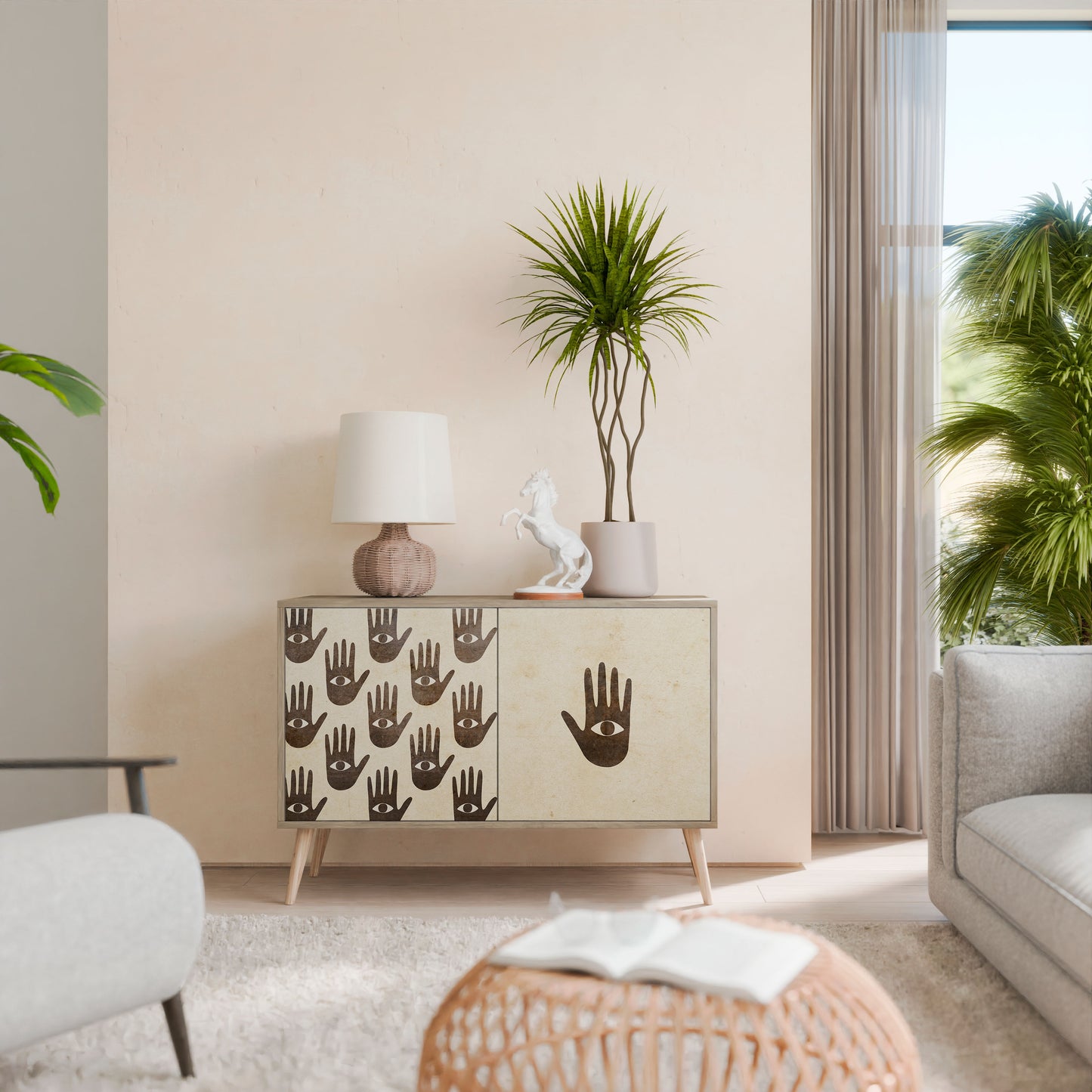 VEDI ALTRO Credenza a 2 ante effetto rovere