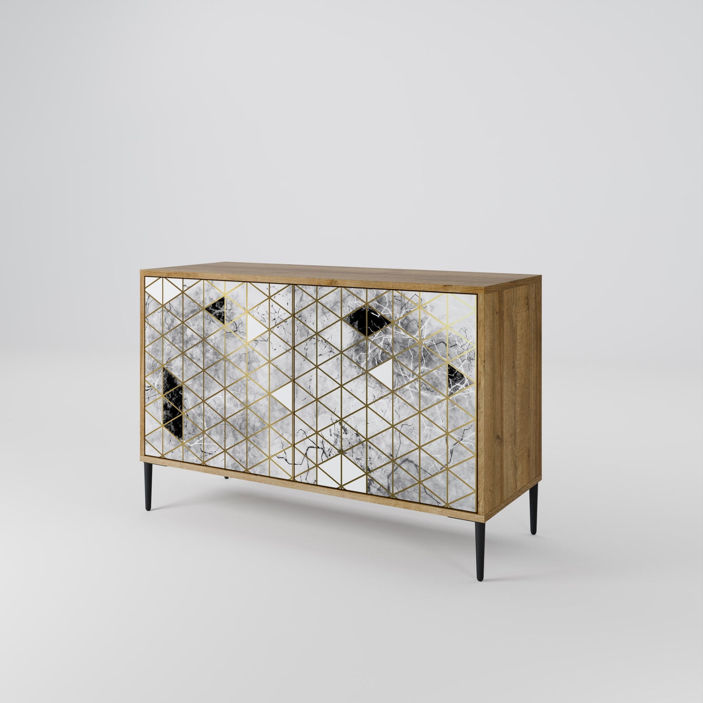 Credenza ASHEN ARIA a 2 ante in effetto rovere