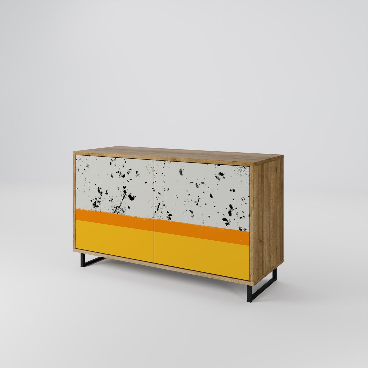 Credenza a 2 ante DYED BY ORANGE in effetto rovere