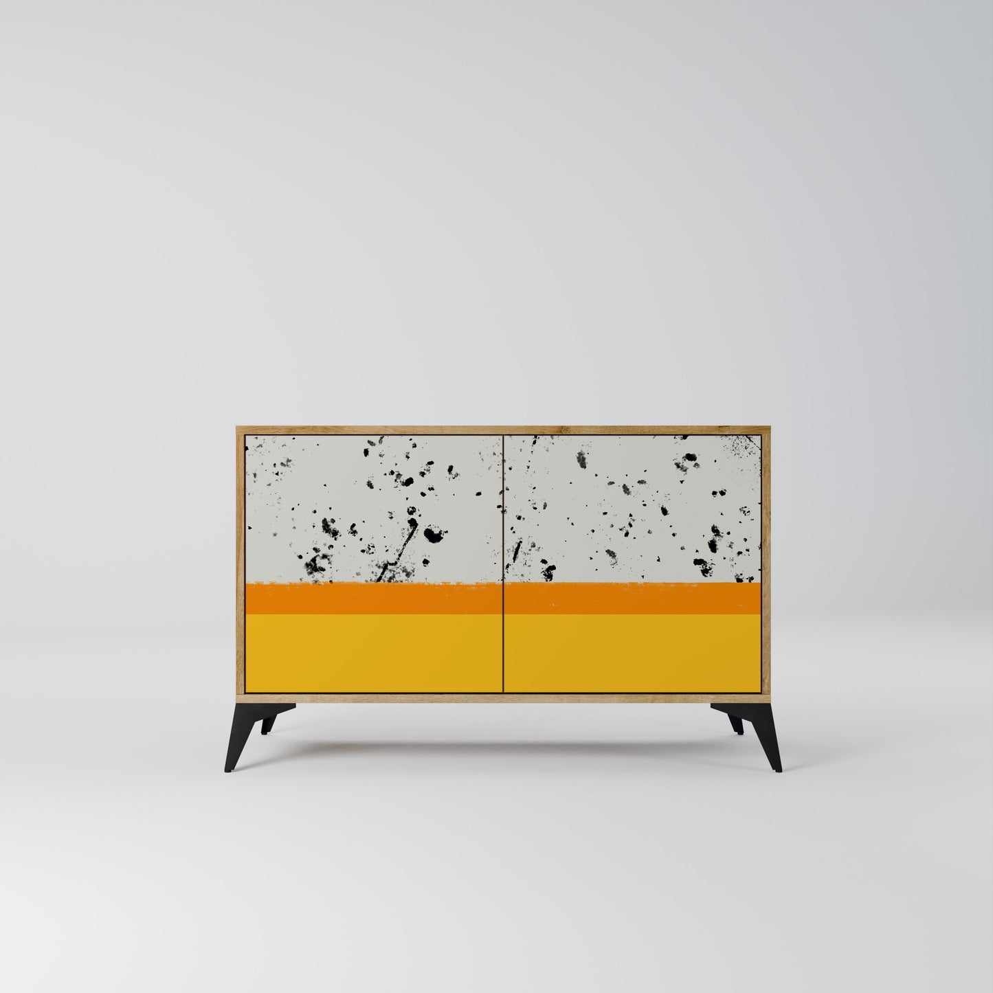 Credenza a 2 ante DYED BY ORANGE in effetto rovere