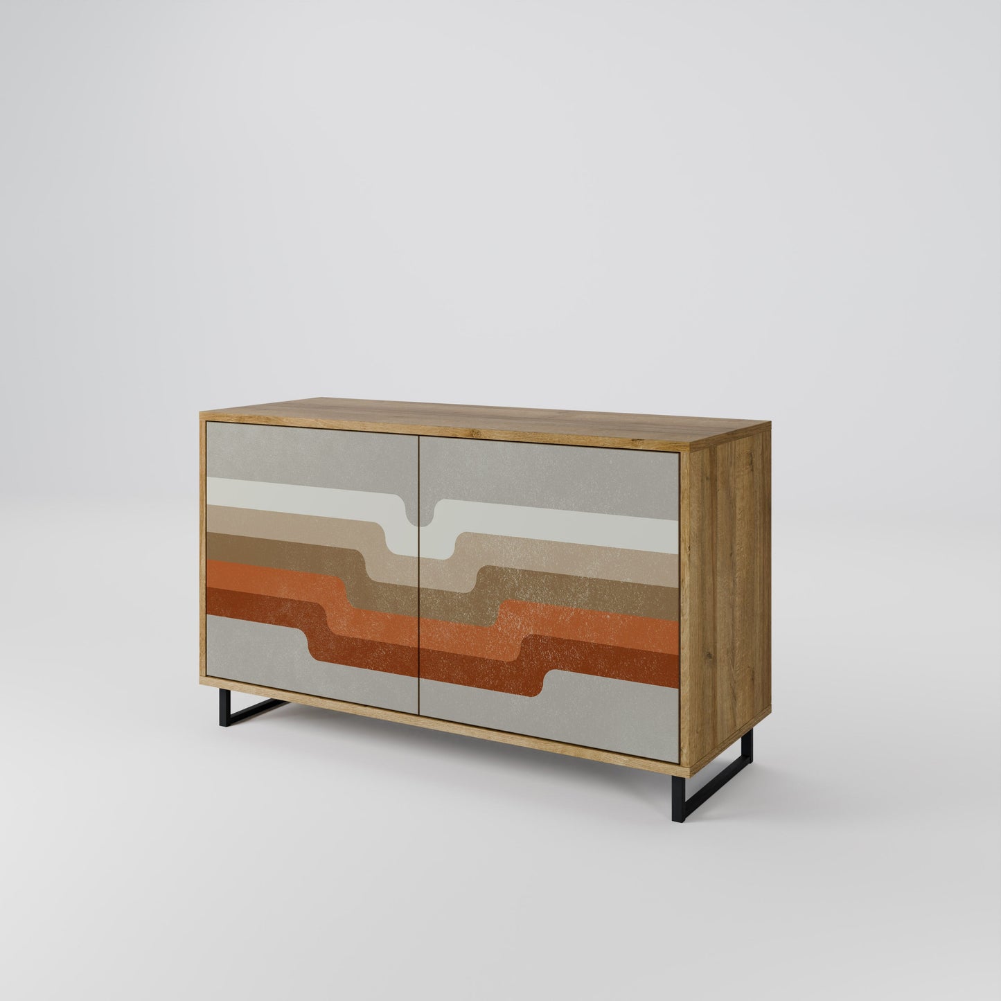 Credenza a 2 ante PECULIAR TRAIL in effetto rovere