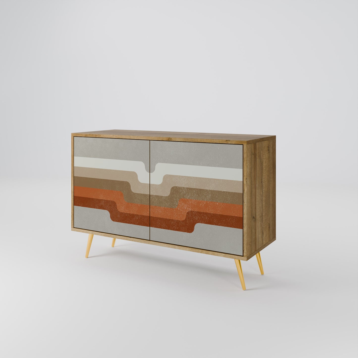 Credenza a 2 ante PECULIAR TRAIL in effetto rovere