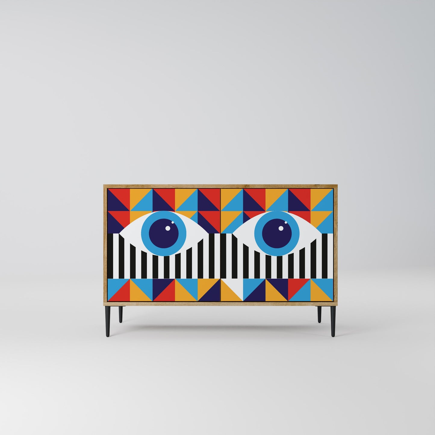 ASTRAZIONE E GEOMETRIA Credenza a 2 ante in effetto rovere