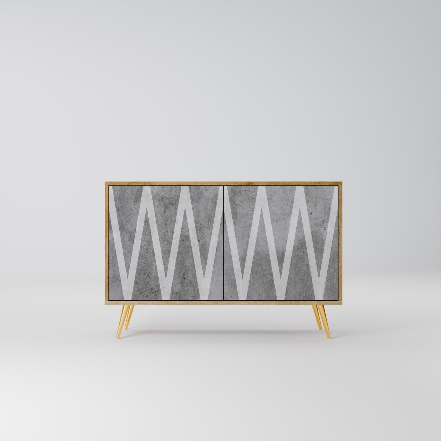 Credenza SOLID ZIG ZAG a 2 ante in effetto rovere