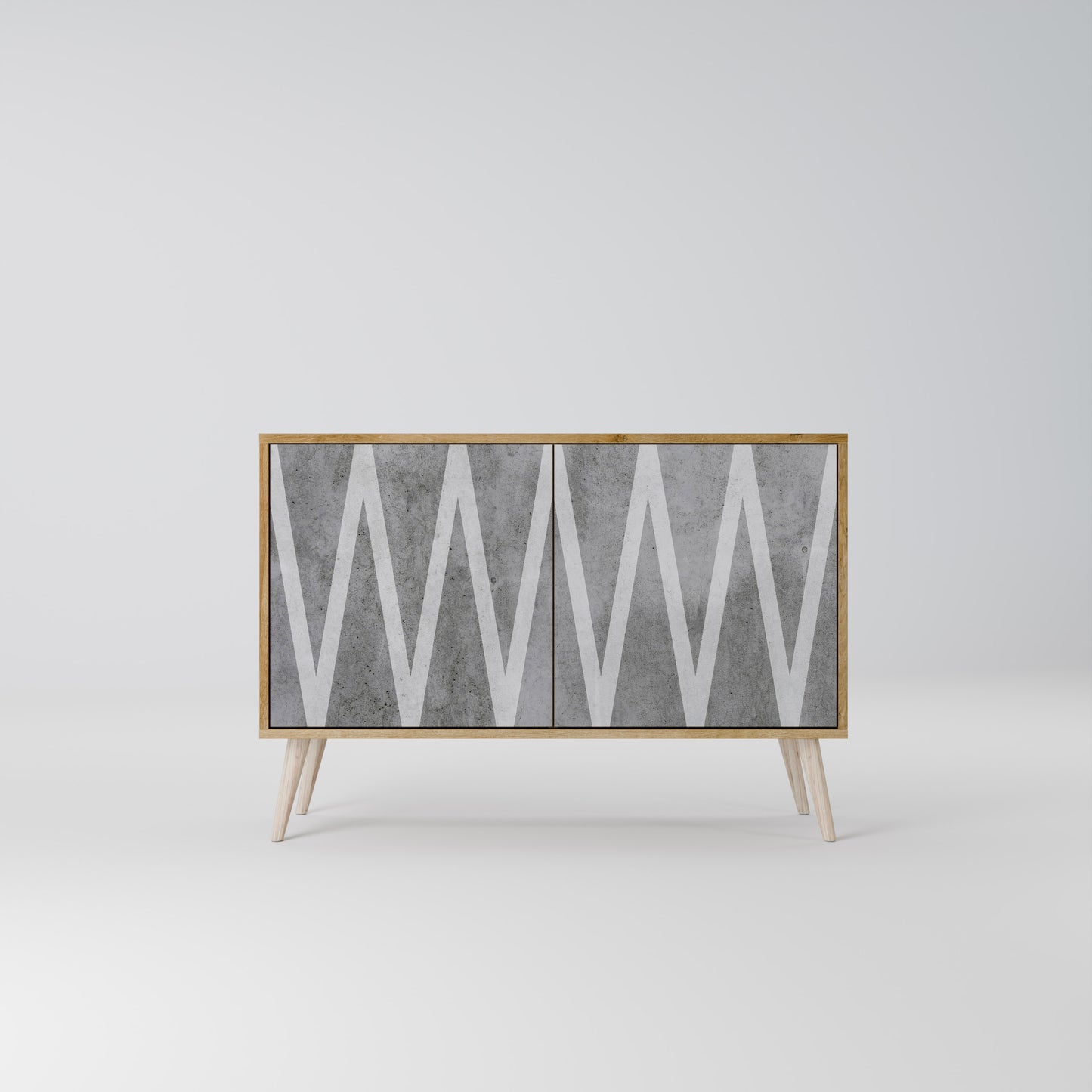 Credenza SOLID ZIG ZAG a 2 ante in effetto rovere