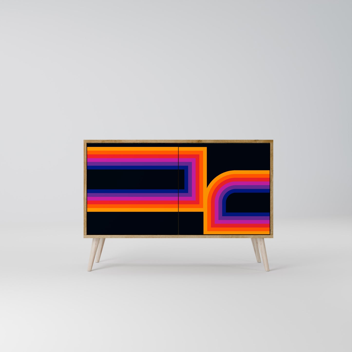 Credenza a 2 ante effetto rovere BLINDATE BY THE LIGHTS