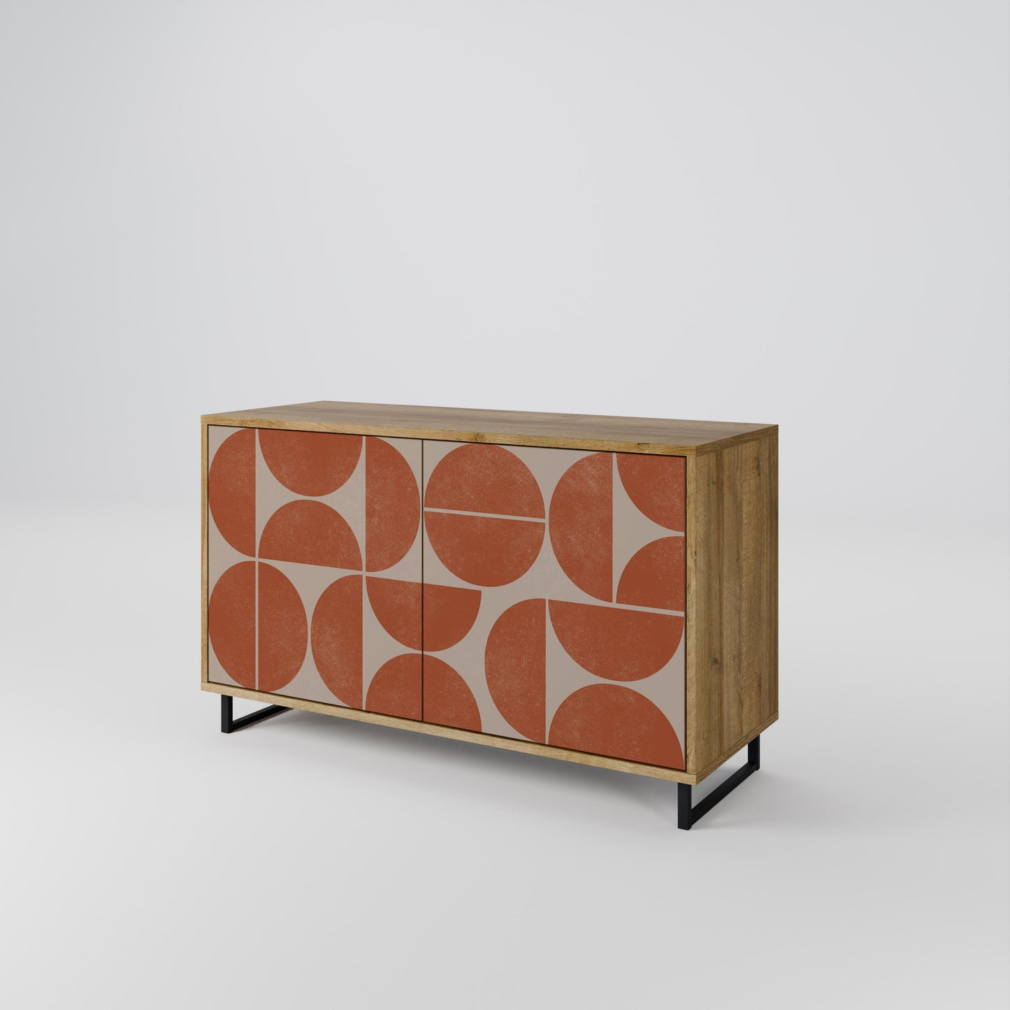 Credenza REPETITION COMPULSION a 2 ante in effetto rovere